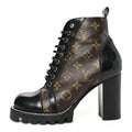 Louis Vuitton Patent Calfskin Monogram Star Trail Ankle Boots 38.5 Black