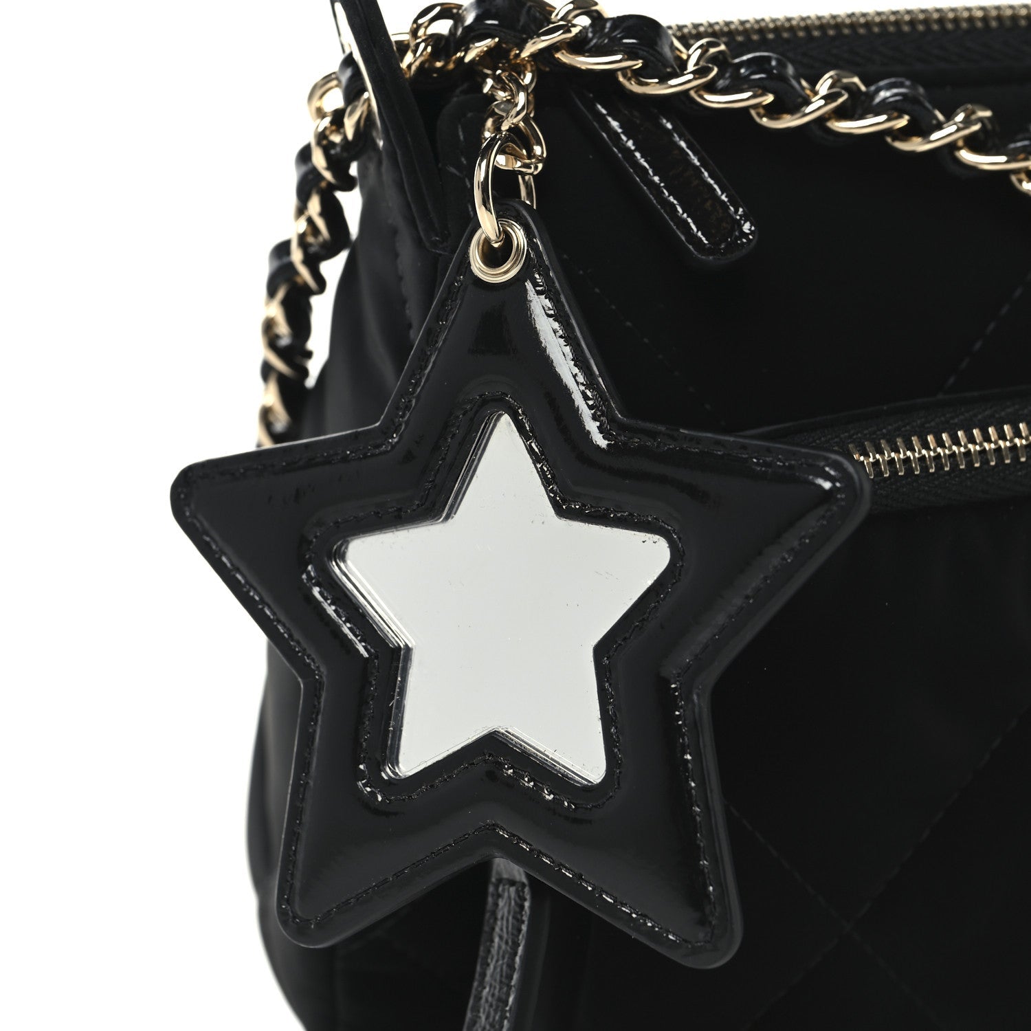 Chanel Velvet Effect Nylon Shiny Crumpled Calfskin Quilted Chanel 25 Clutch With Chain Black
