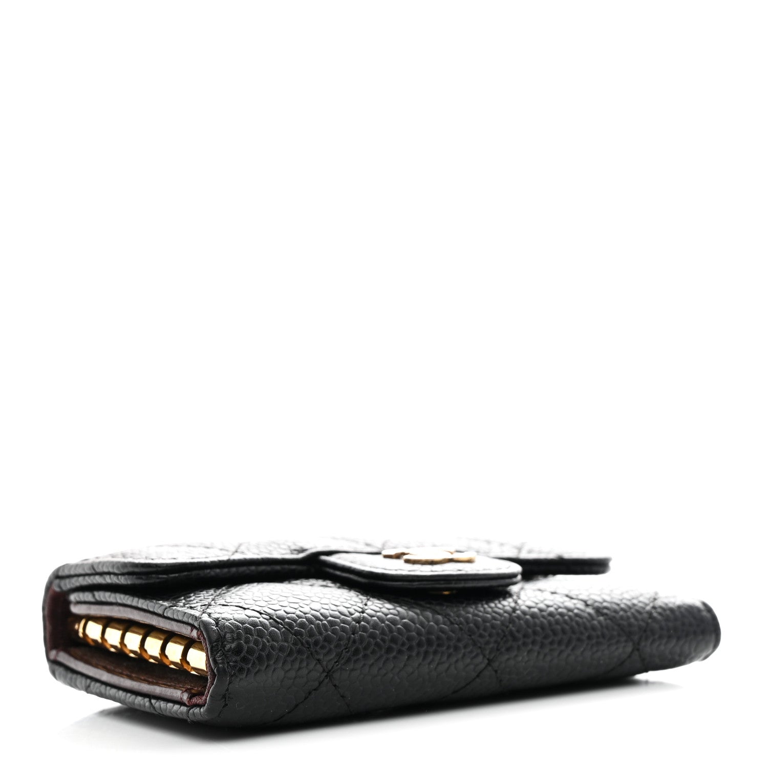 Caviar Quilted 6 Key Holder Black