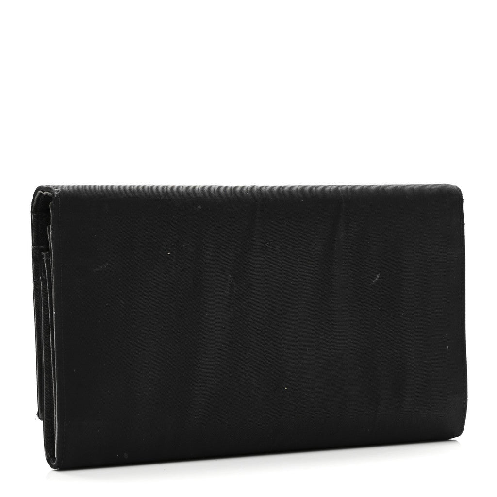 Prada Tessuto Nylon Continental Flap Wallet Black