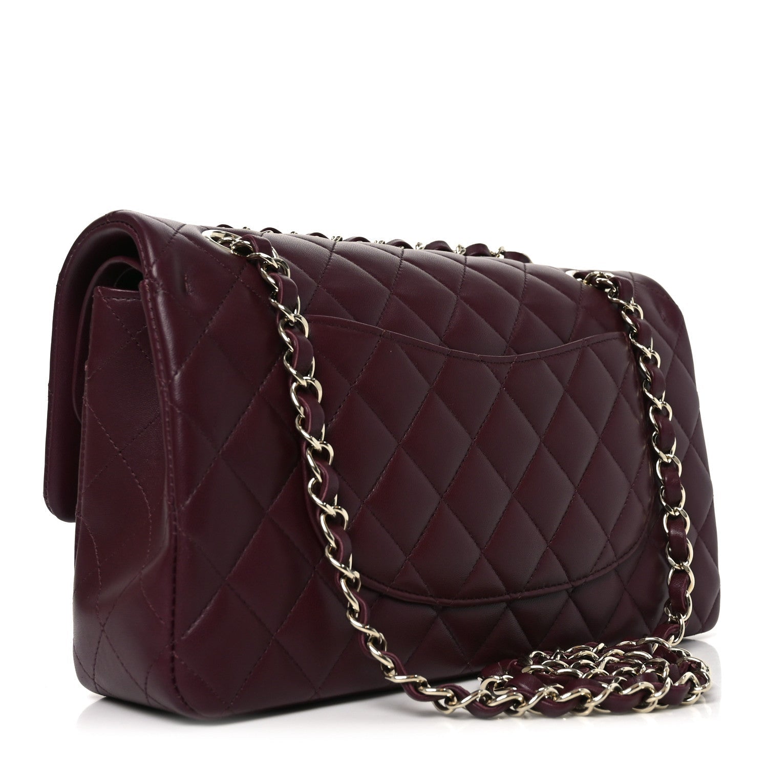 Chanel Lambskin Quilted Medium Double Flap Burgundy
