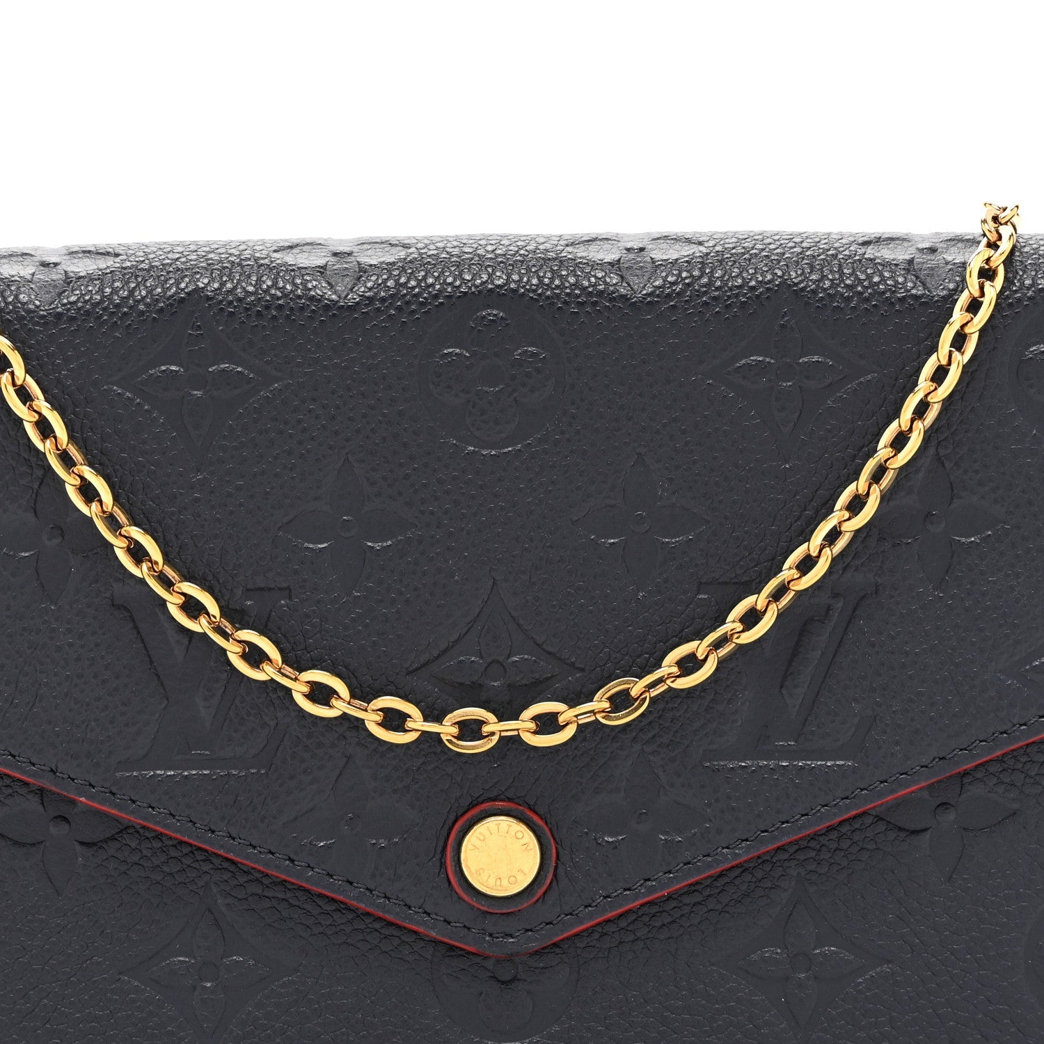 Louis Vuitton Empreinte Pochette Felicie Chain Wallet Marine Rouge