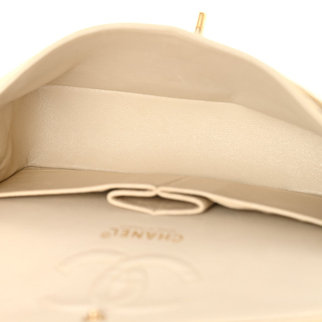 Chanel Caviar Quilted Small Double Flap Beige