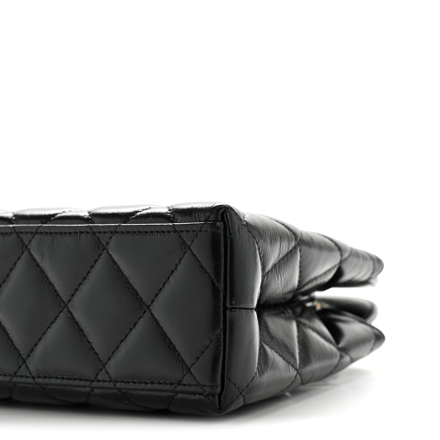 Chanel Shiny Aged Calfskin Quilted Nano Kelly Shopper Black