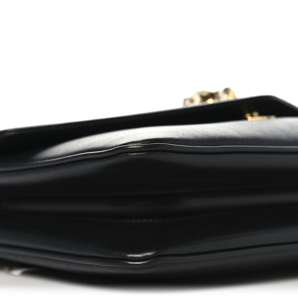 Gucci Vitello Palmellato Lux Crystal Medium Rajah Shoulder Bag Black
