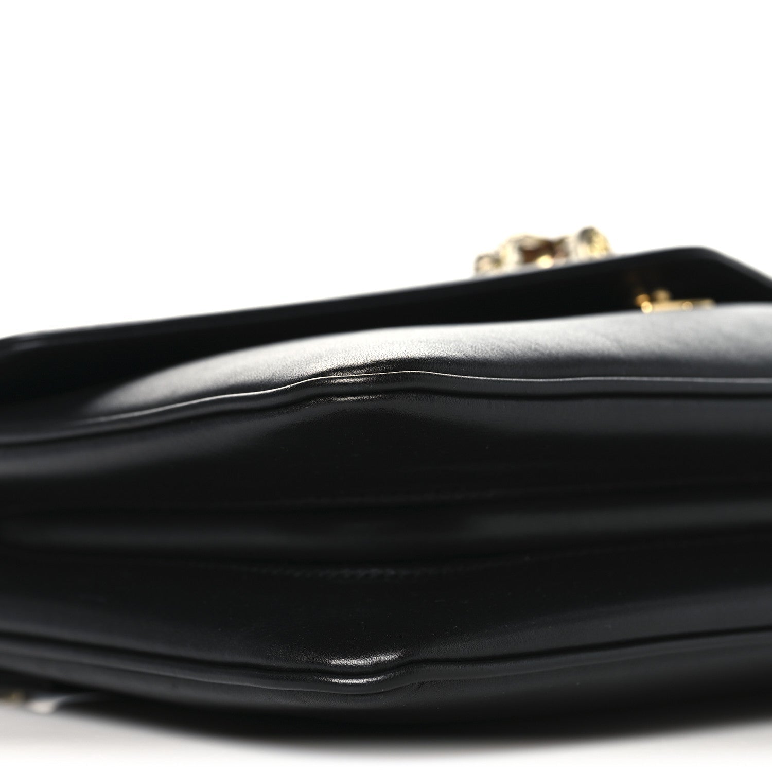 Gucci Vitello Palmellato Lux Crystal Medium Rajah Shoulder Bag Black