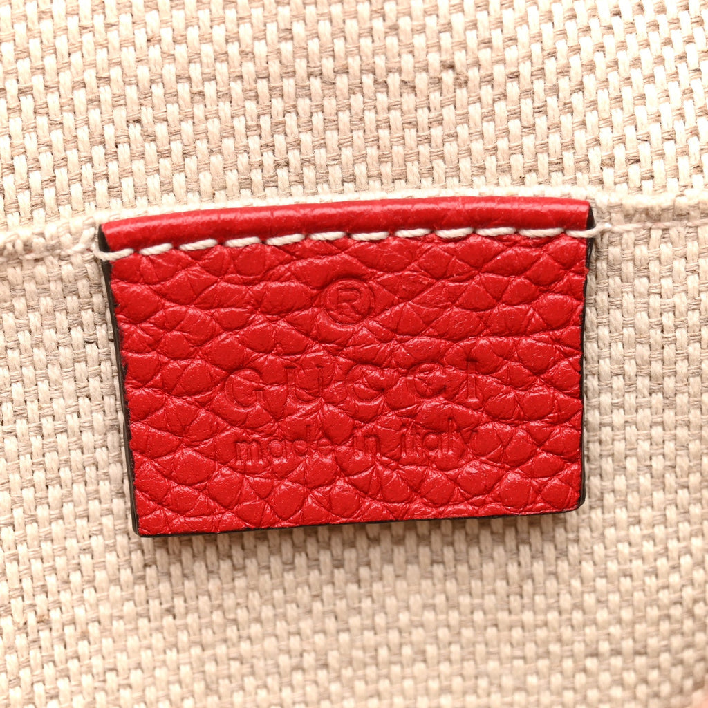 Gucci Pebbled Calfskin Small Soho Disco Bag Tabasco Red