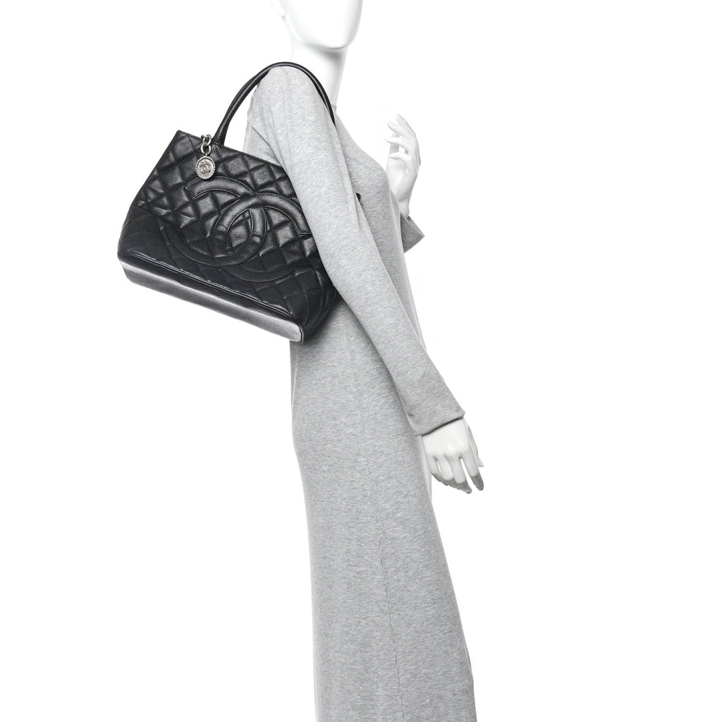 Chanel Caviar Quilted Medallion Tote Black