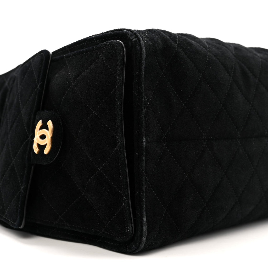 Chanel Suede Quilted Medium Chanel 25 Handbag Black