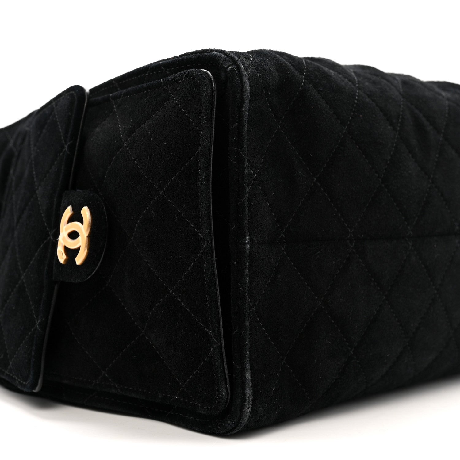 Chanel Suede Quilted Medium Chanel 25 Handbag Black