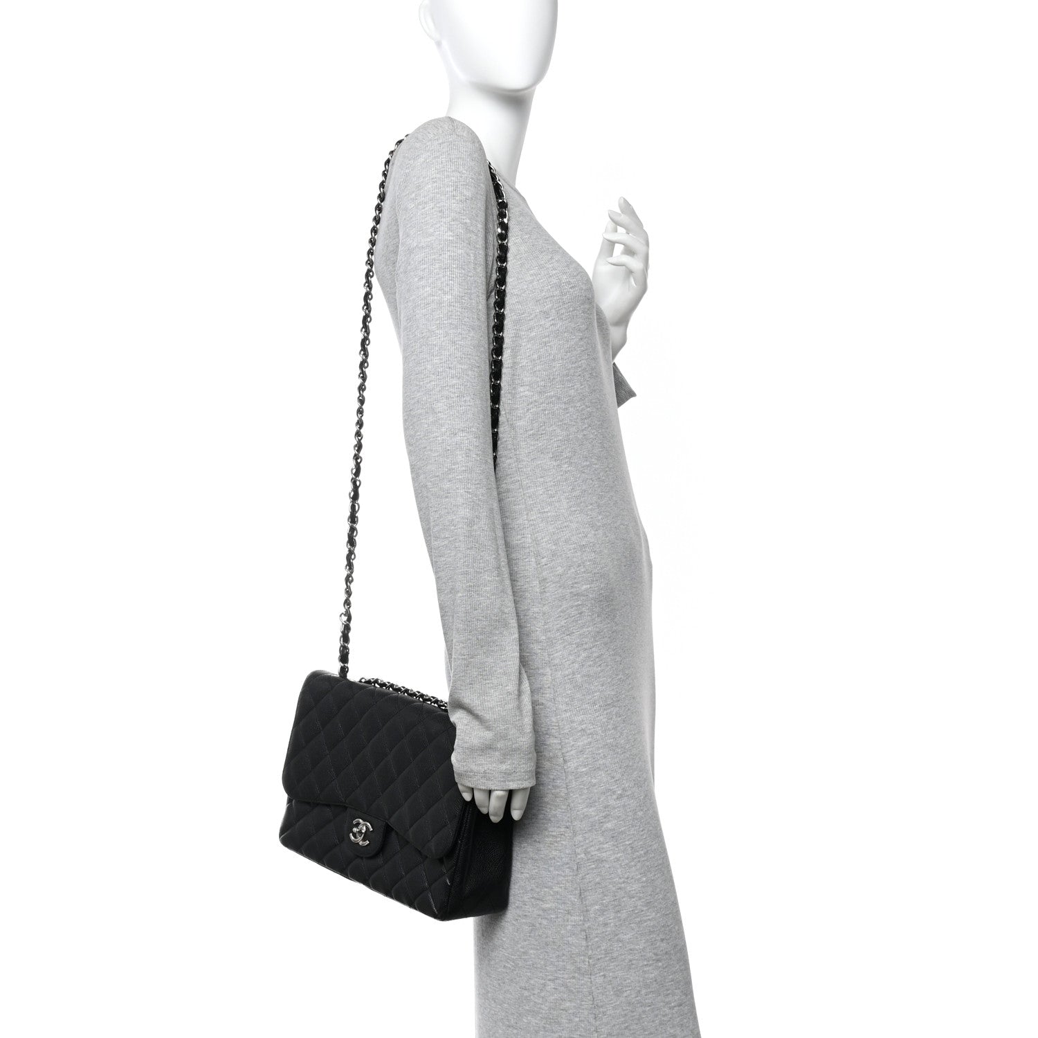 Chanel Caviar Quilted Jumbo Single Flap Black