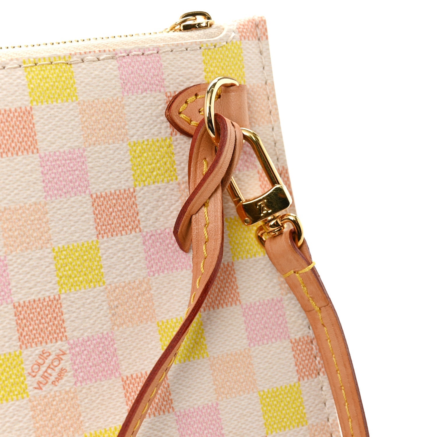 Louis Vuitton Damier Giant Neverfull MM Pochette Peach