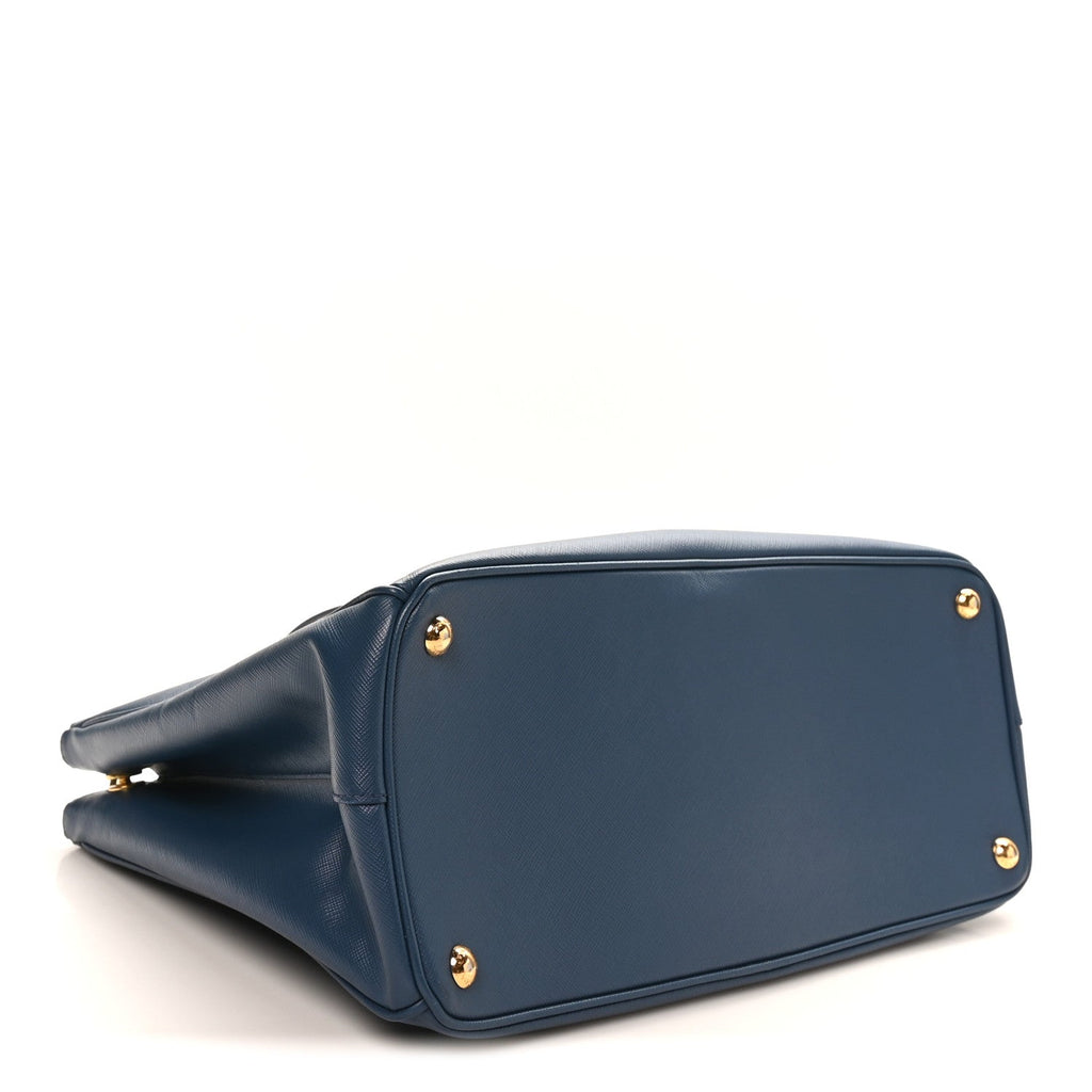 Prada Saffiano Large Galleria Double Zip Tote Bluette