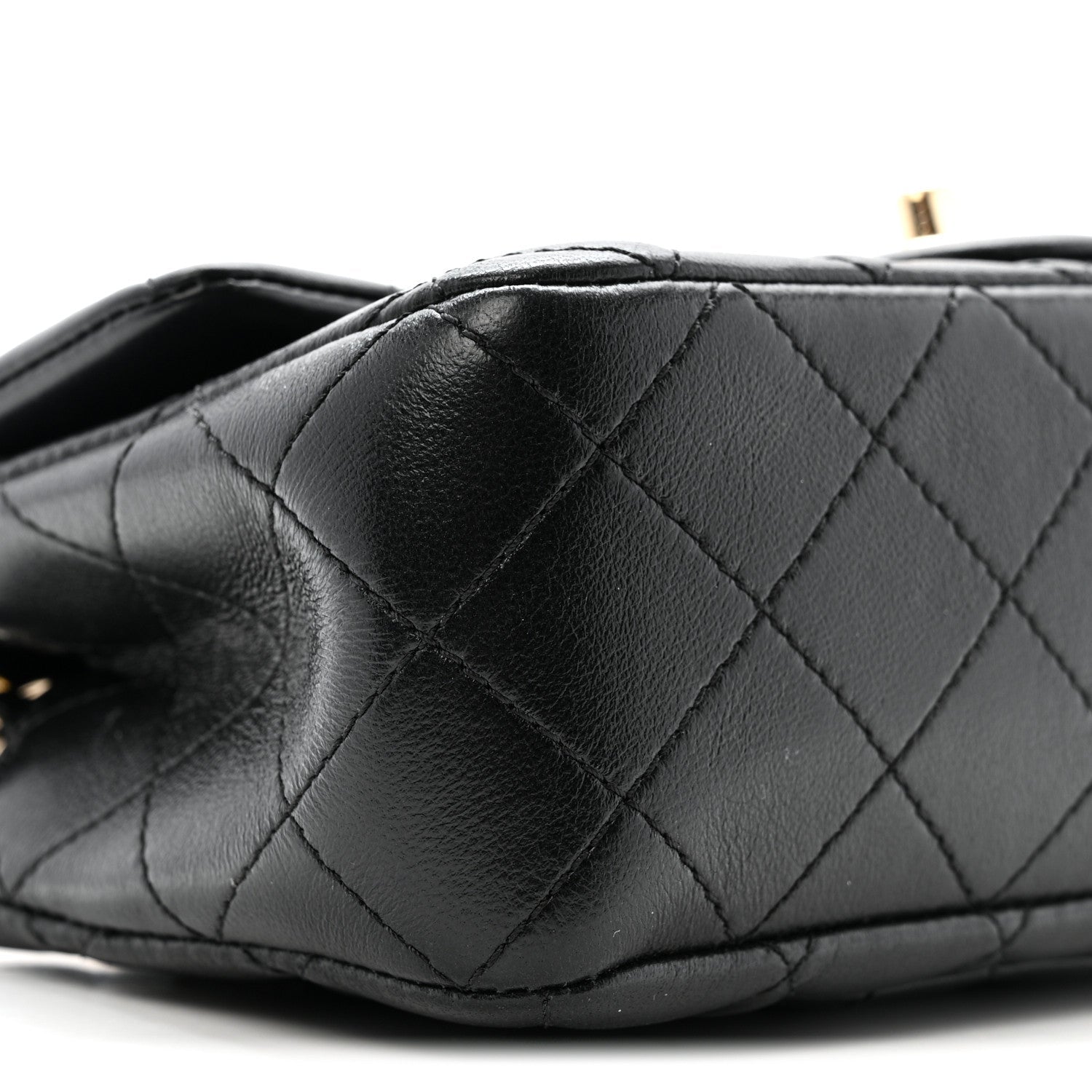Chanel Lambskin Quilted Mini Rectangular Pearl Crush Flap Black