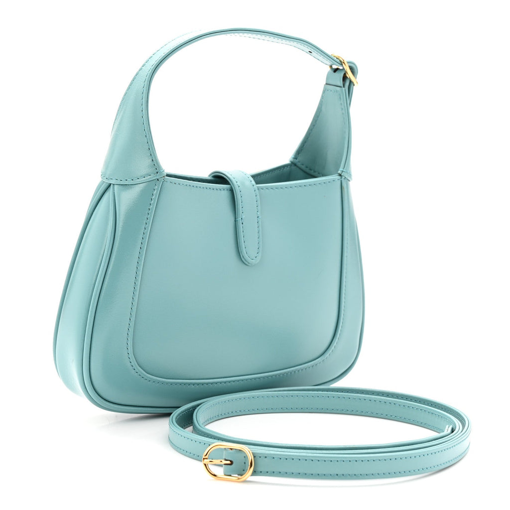 Gucci Boarded Dyana Lux Calfskin Mini Jackie 1961 Hobo Dusty Azure