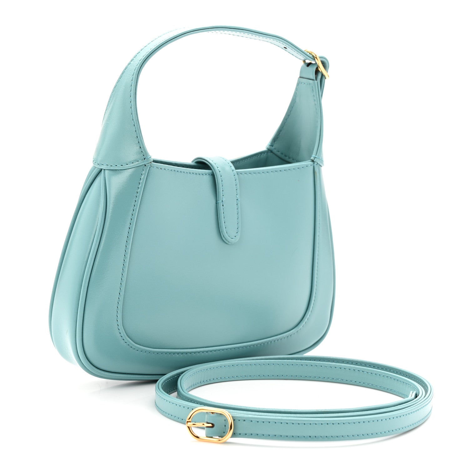 Gucci Boarded Dyana Lux Calfskin Mini Jackie 1961 Hobo Dusty Azure