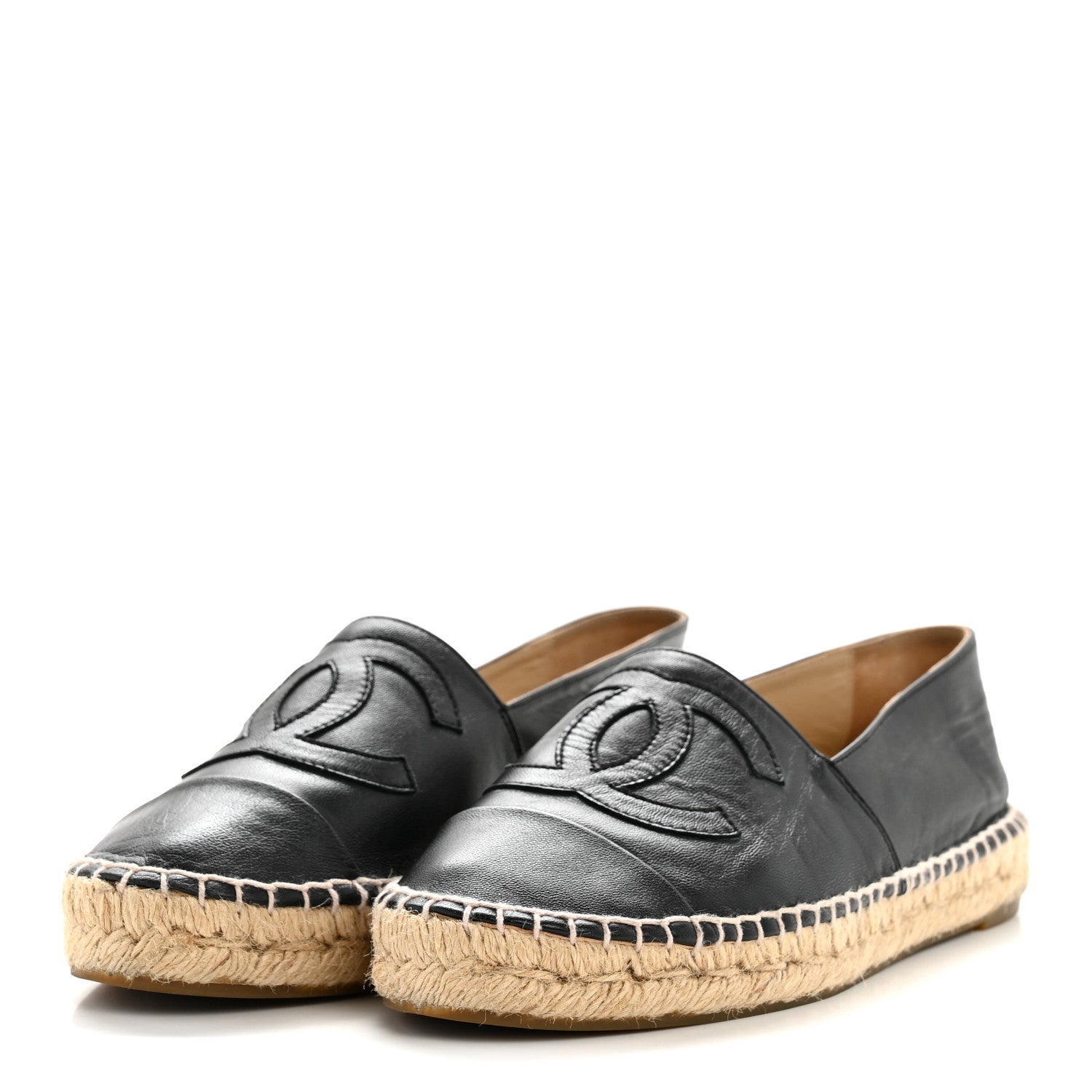 Lambskin CC Espadrilles 37 Black