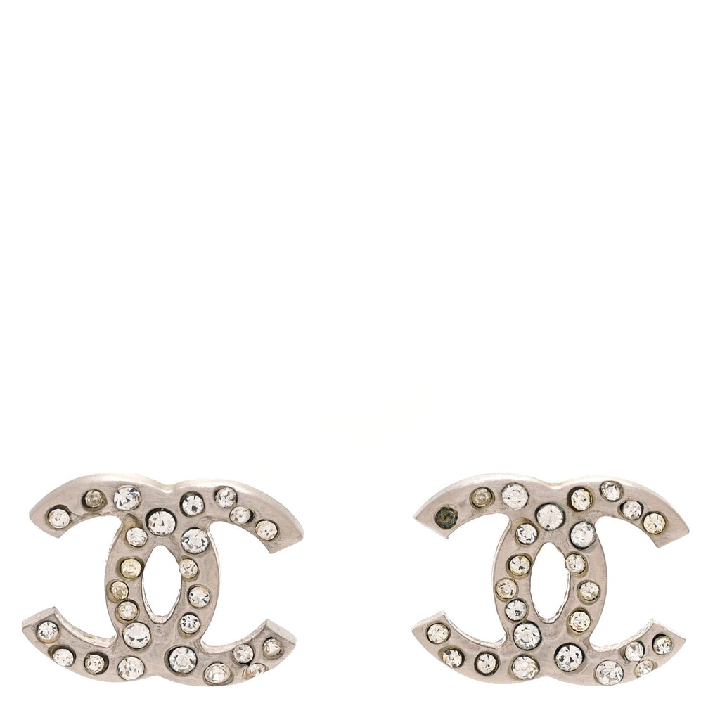 Crystal CC Earrings Silver