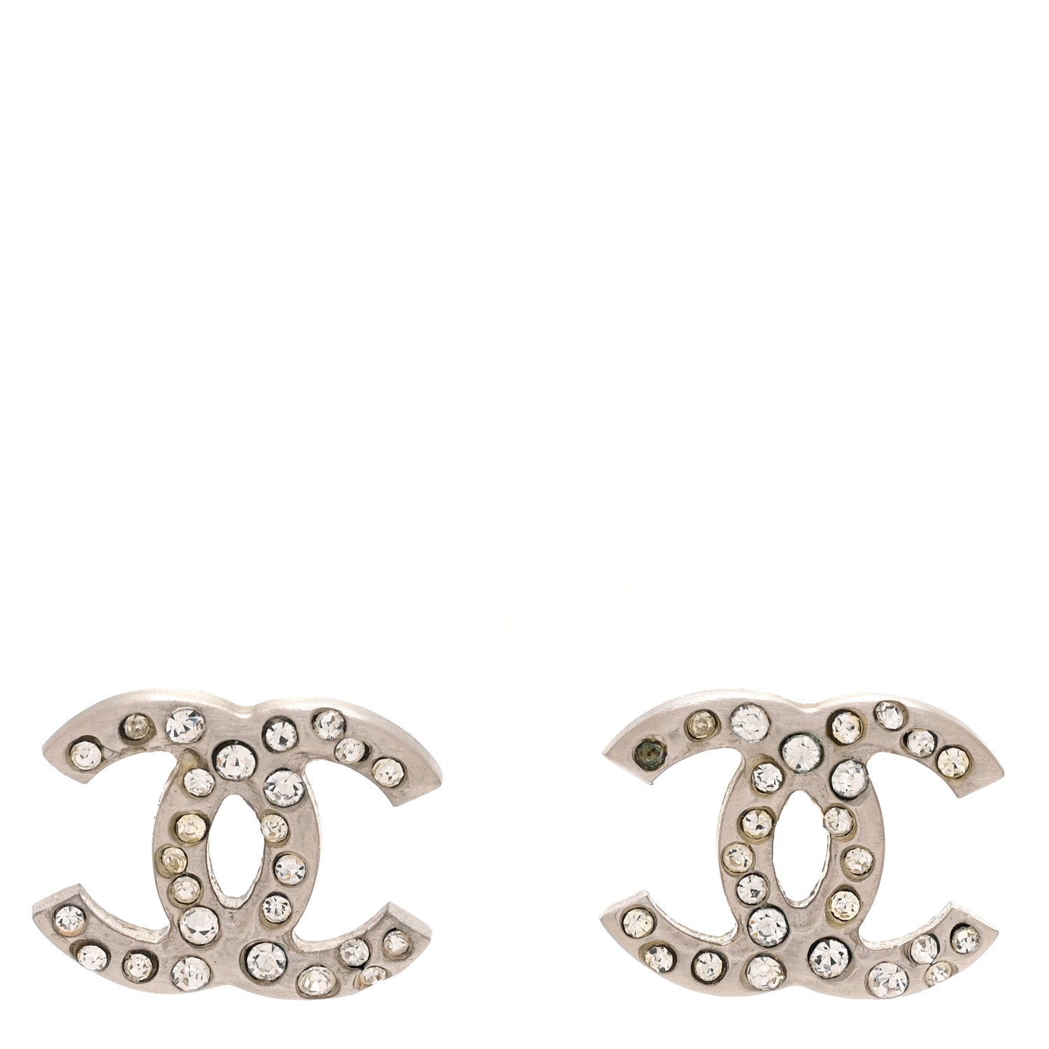 Crystal CC Earrings Silver