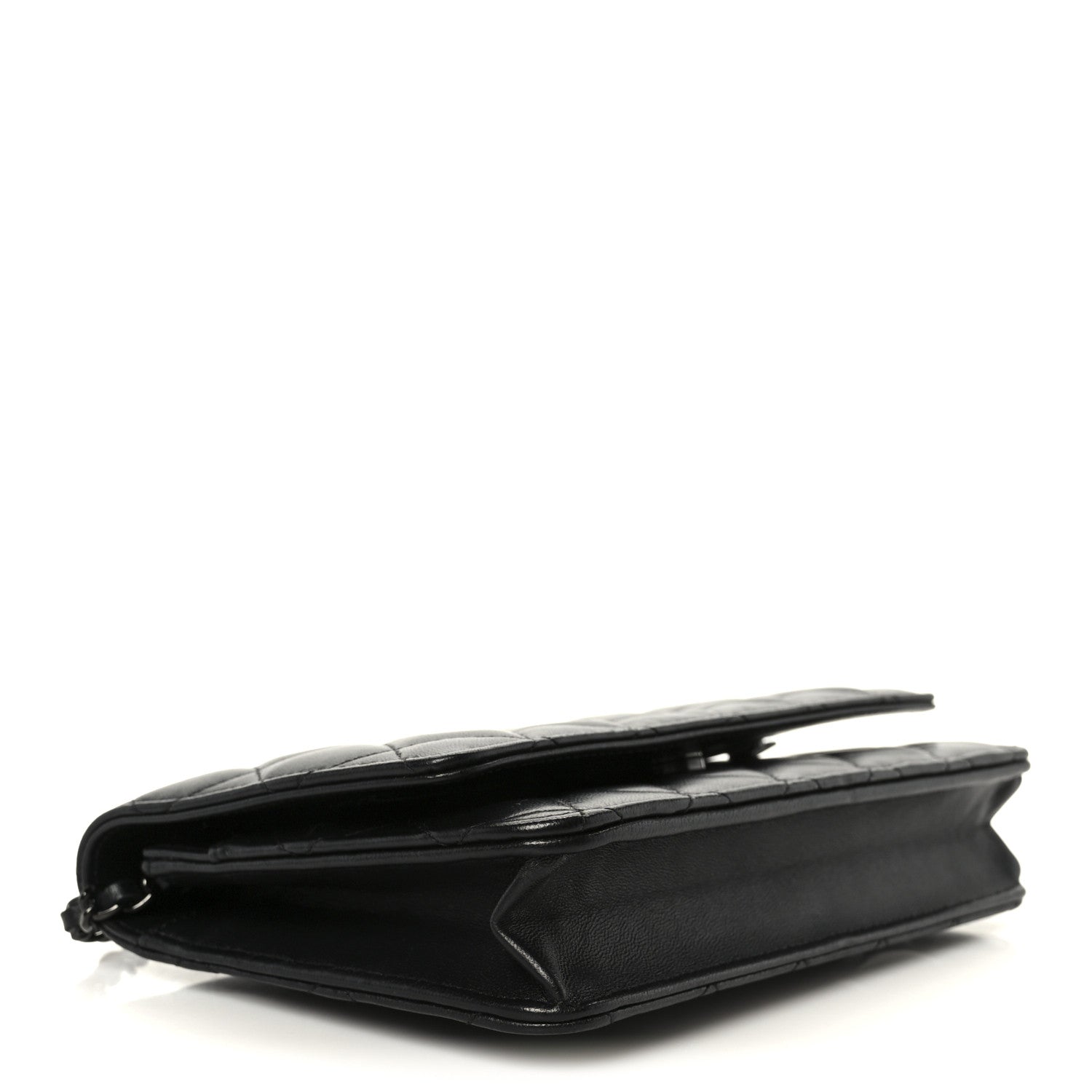 Chanel Lambskin Quilted Wallet On Chain WOC So Black