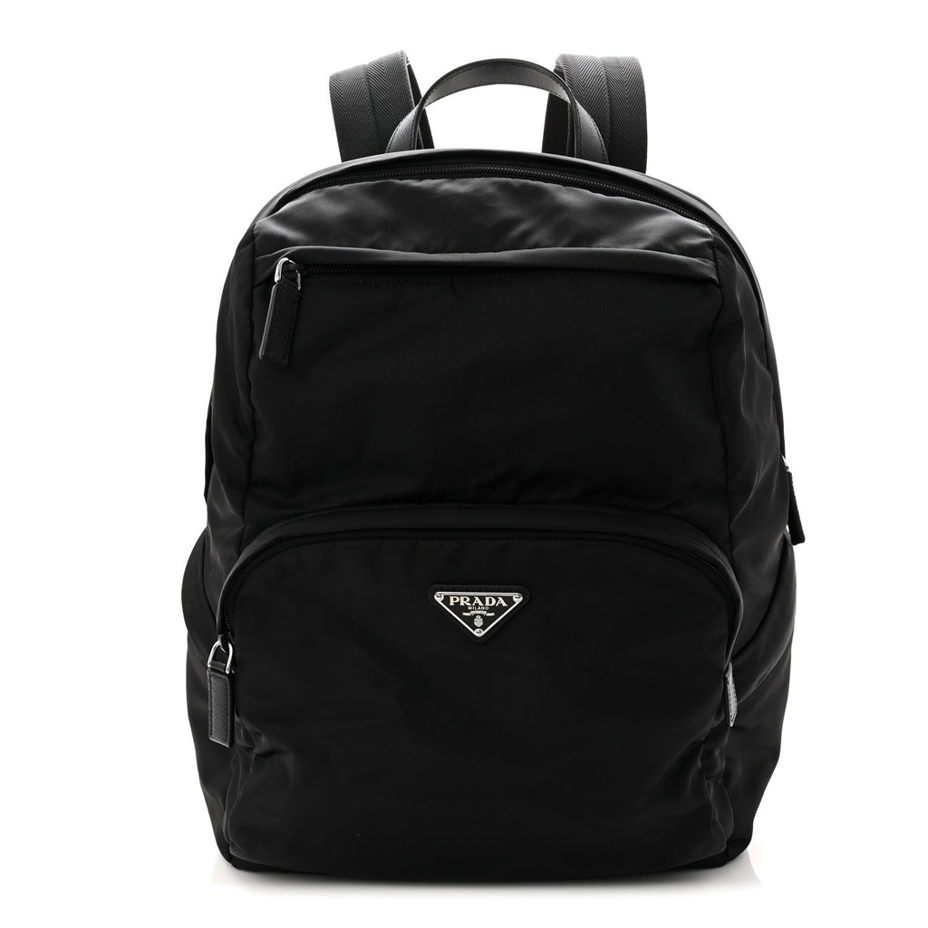 Prada Re-Nylon Saffiano Zip Backpack Black