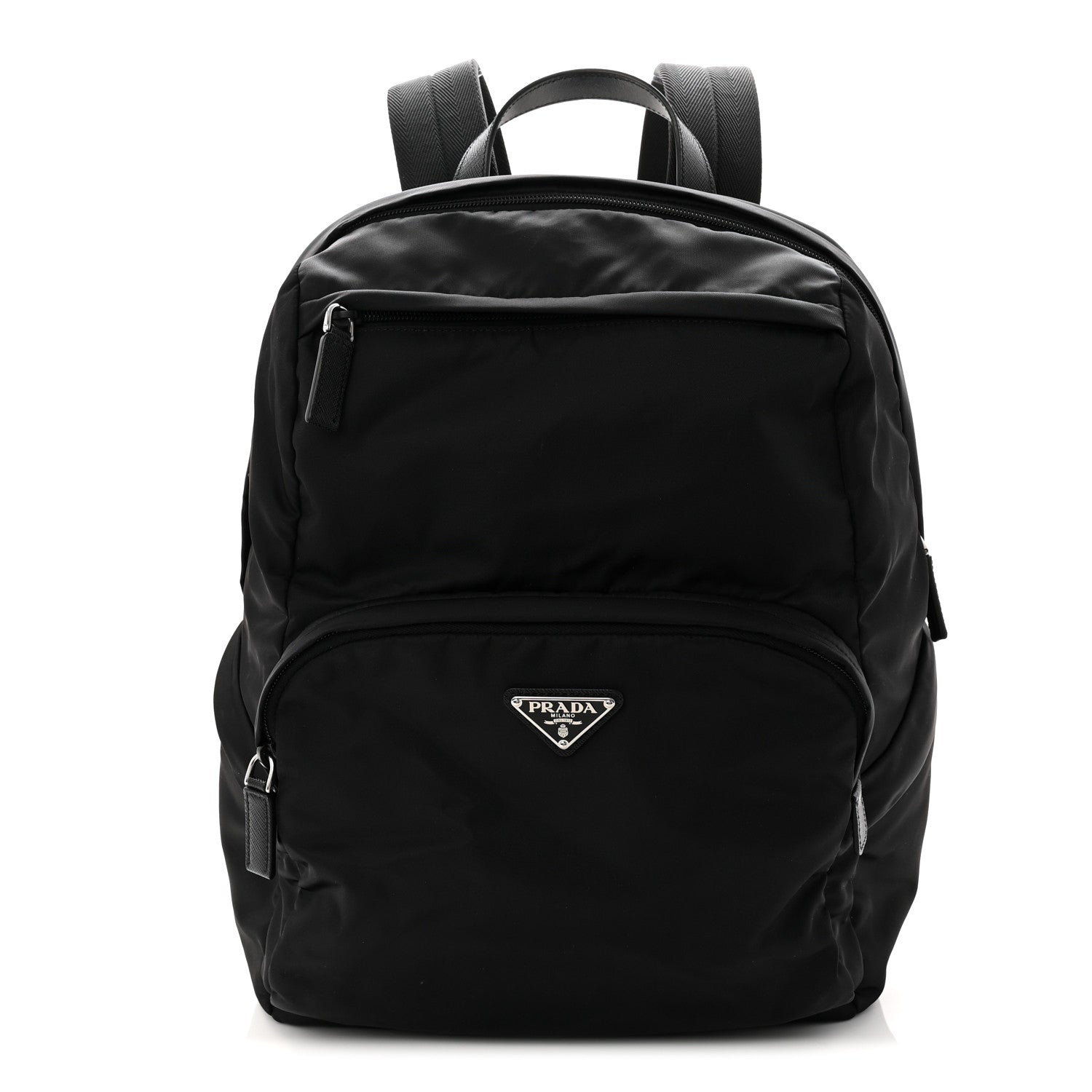 Prada Re-Nylon Saffiano Zip Backpack Black