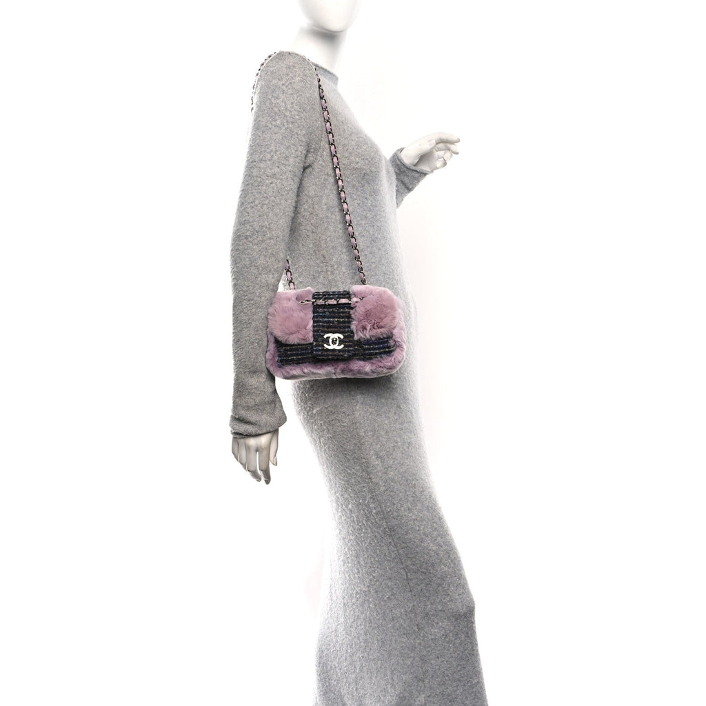 Chanel Rabbit Fur Tweed Small Fantasy Flap Lilac