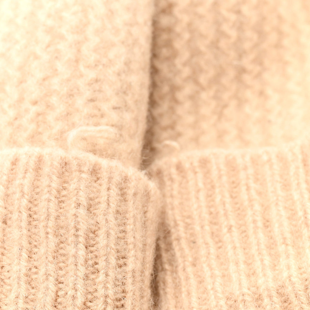 Cashmere Logo Beanie Hat Beige Black