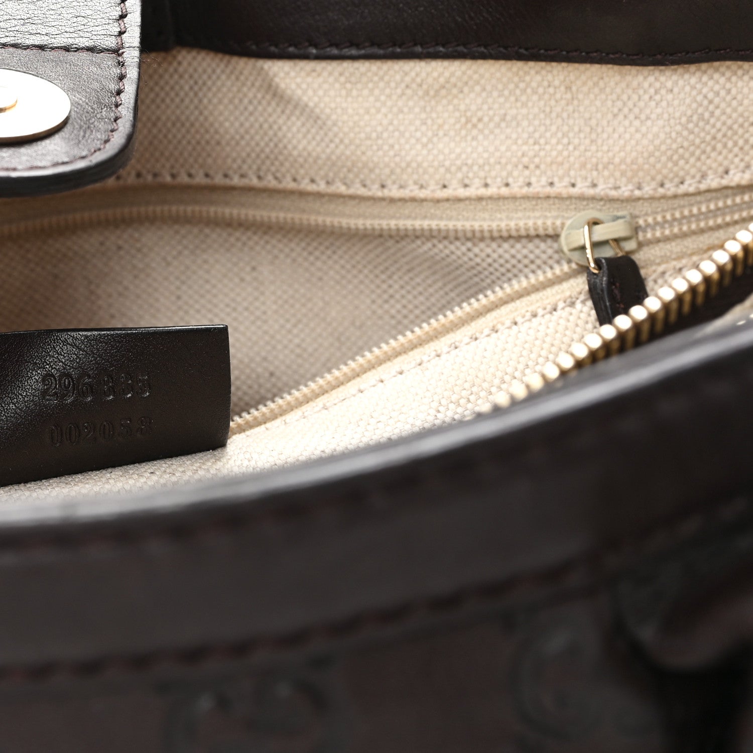 Gucci Guccissima Medium Sukey Top Handle Tote Chocolate