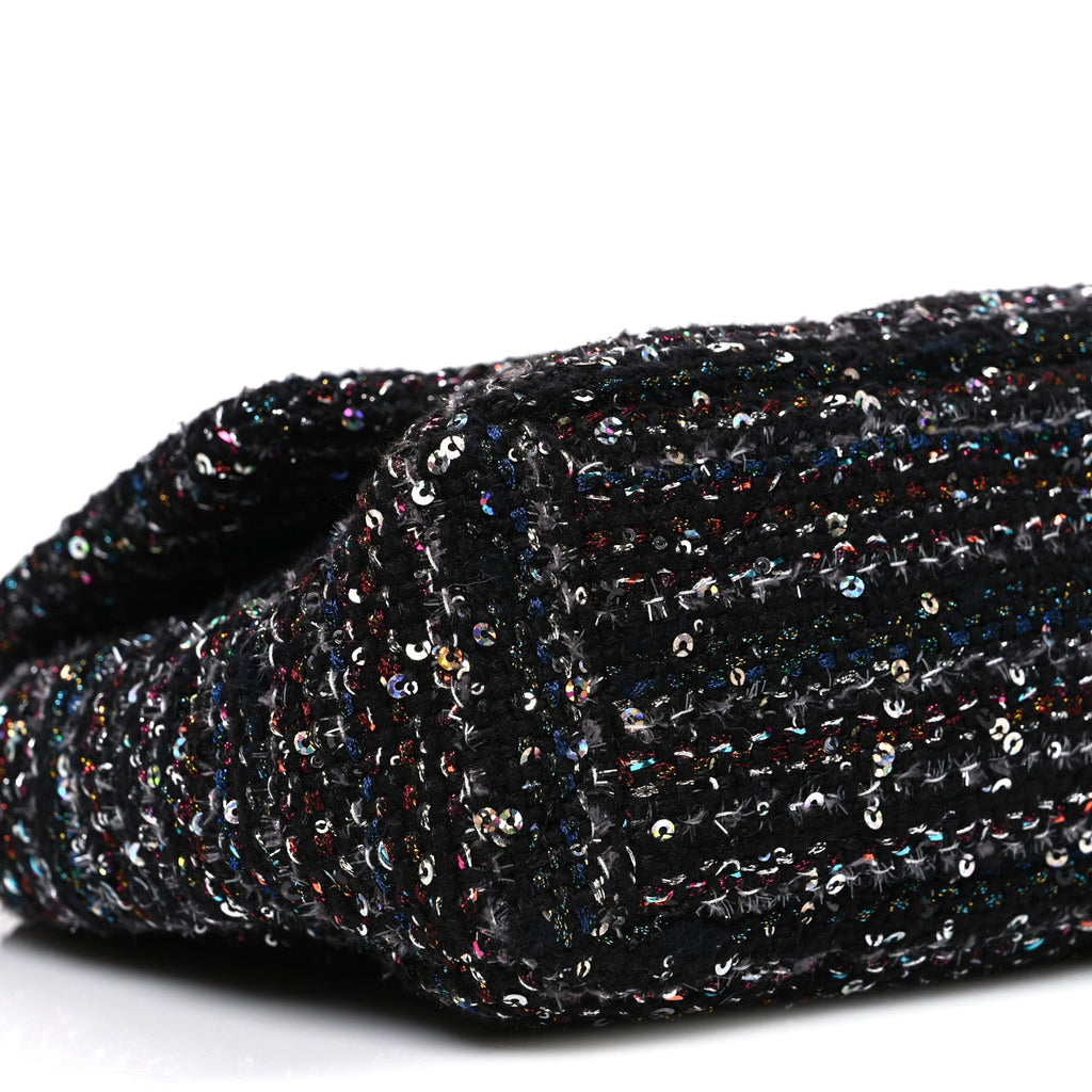 Chanel Tweed Sequin Quilted Medium Chanel 19 Flap Black Multicolor