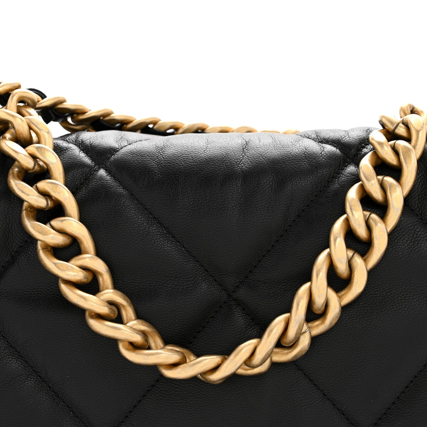 Chanel Goatskin Quilted Maxi Chanel 19 Flap Black