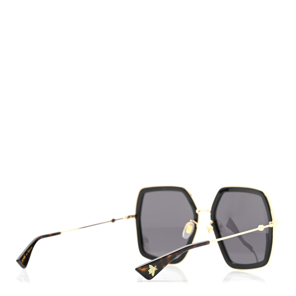 Gucci Acetate Oversize Square Frame GG0106S Sunglasses Black