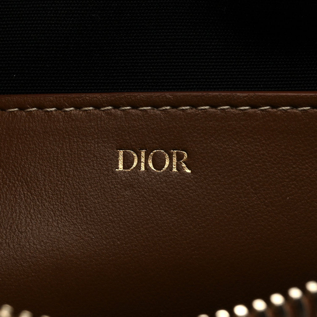 Christian Dior Coated Canvas CD Diamond Hit The Road A5 Pouch Coffee
