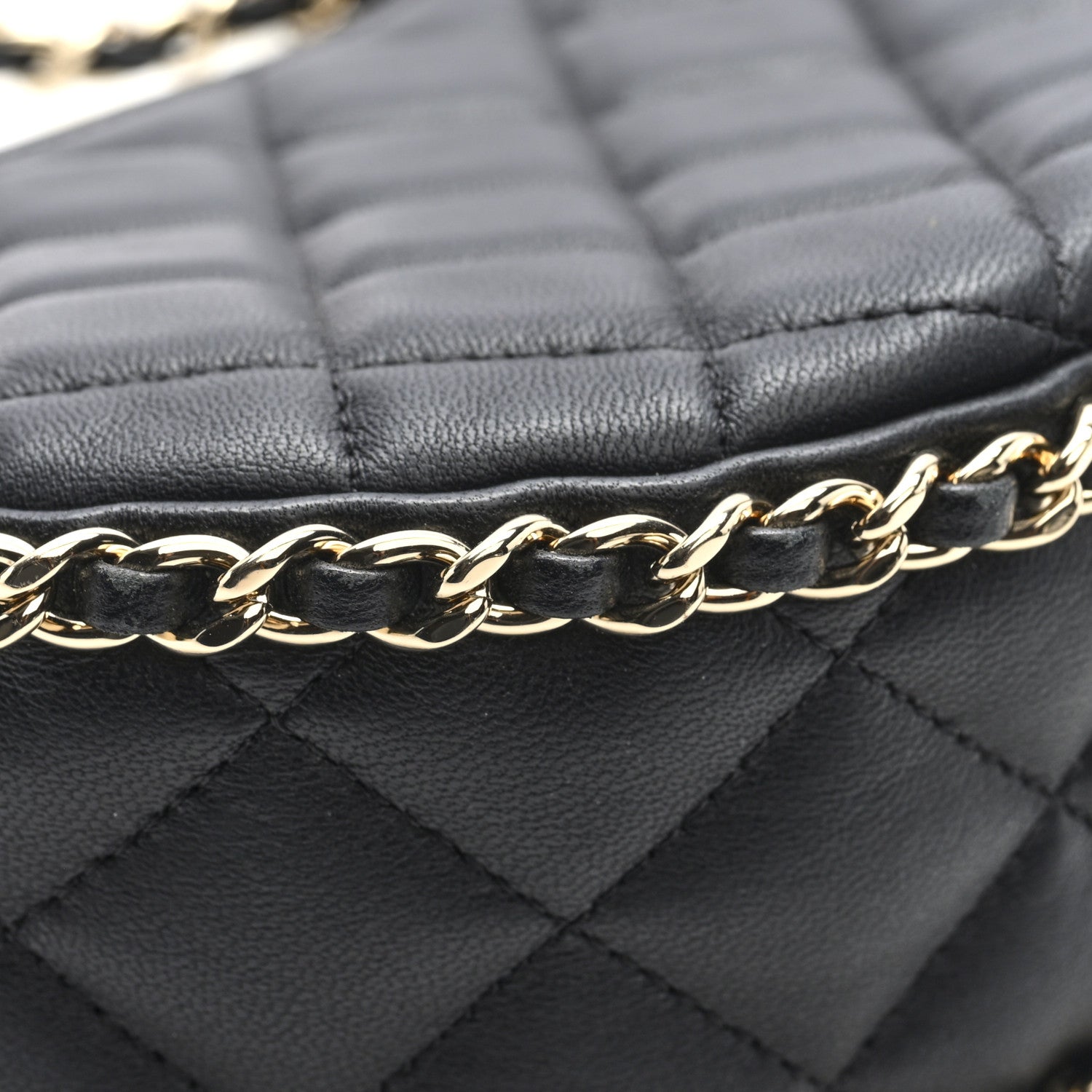 Chanel Lambskin Quilted Small Hobo Bag Black
