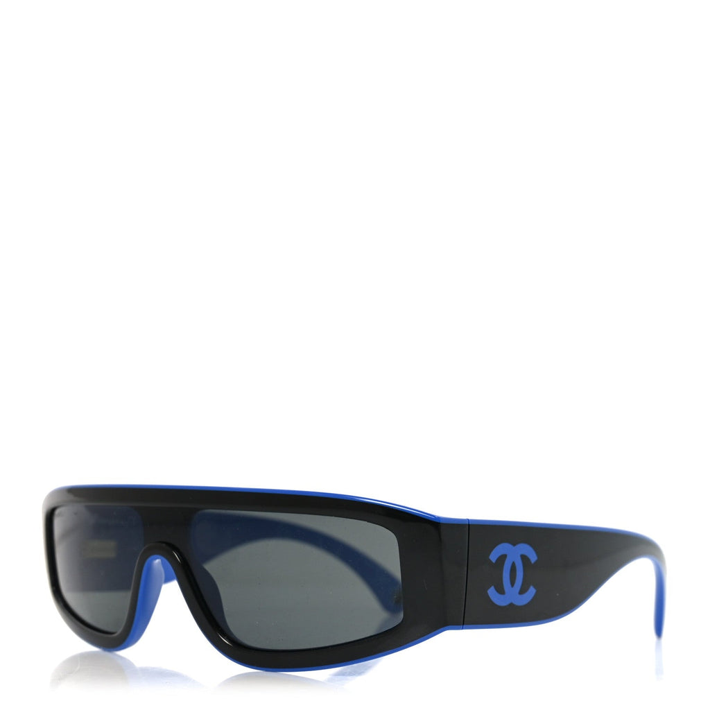 Acetate Cat Eye Sunglasses 6057 Black Blue
