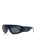 Acetate Cat Eye Sunglasses 6057 Black Blue