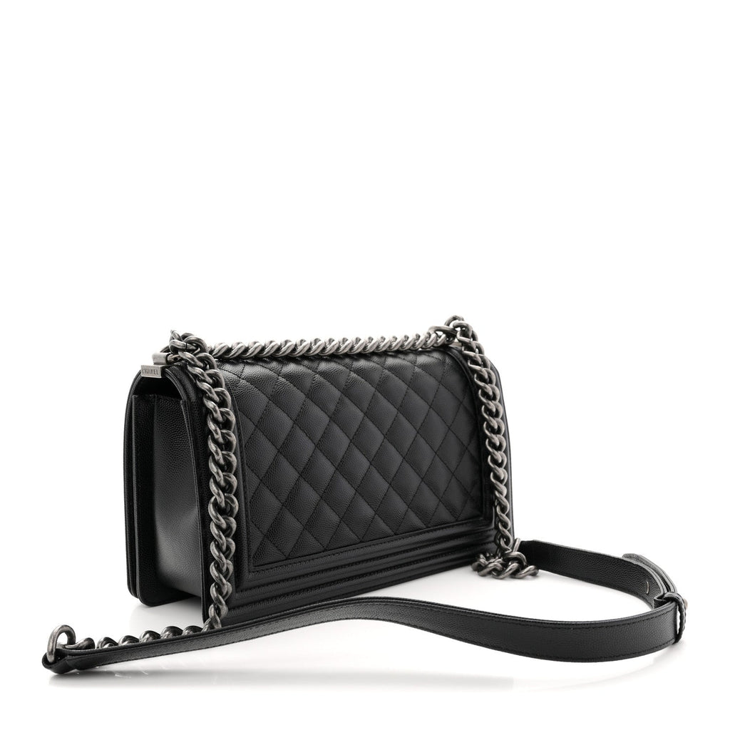 Chanel Caviar Quilted Medium Boy Flap Black