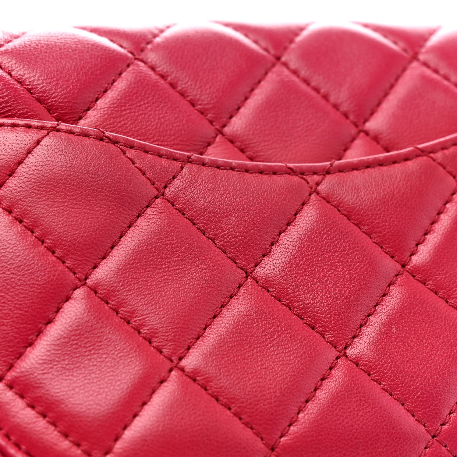 Chanel Lambskin Quilted Mini Rectangular Pearl Crush Flap Fuchsia