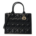 Christian Dior Calfskin Macro Cannage Medium Book Tote Black