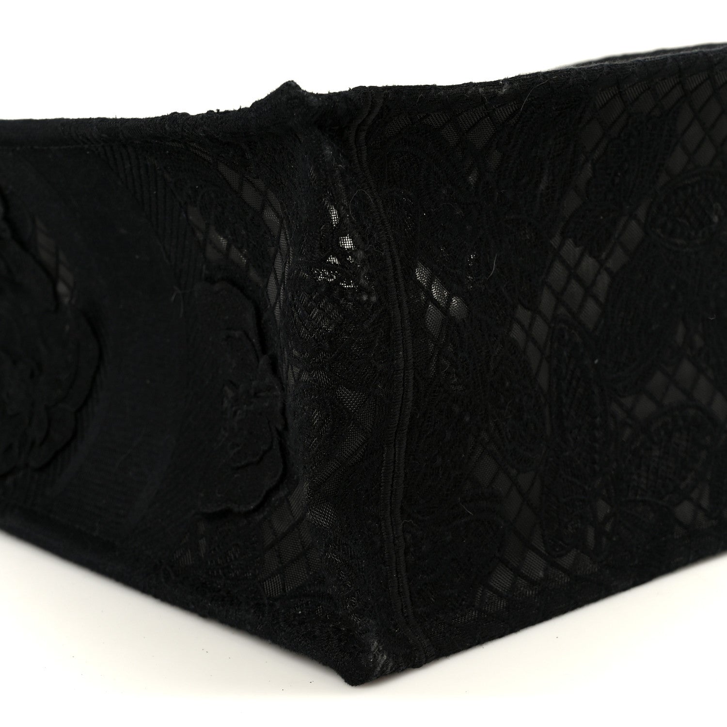 Christian Dior Embroidered 3D Macrame D-Lace Butterfly Medium Book Tote Black Multicolor