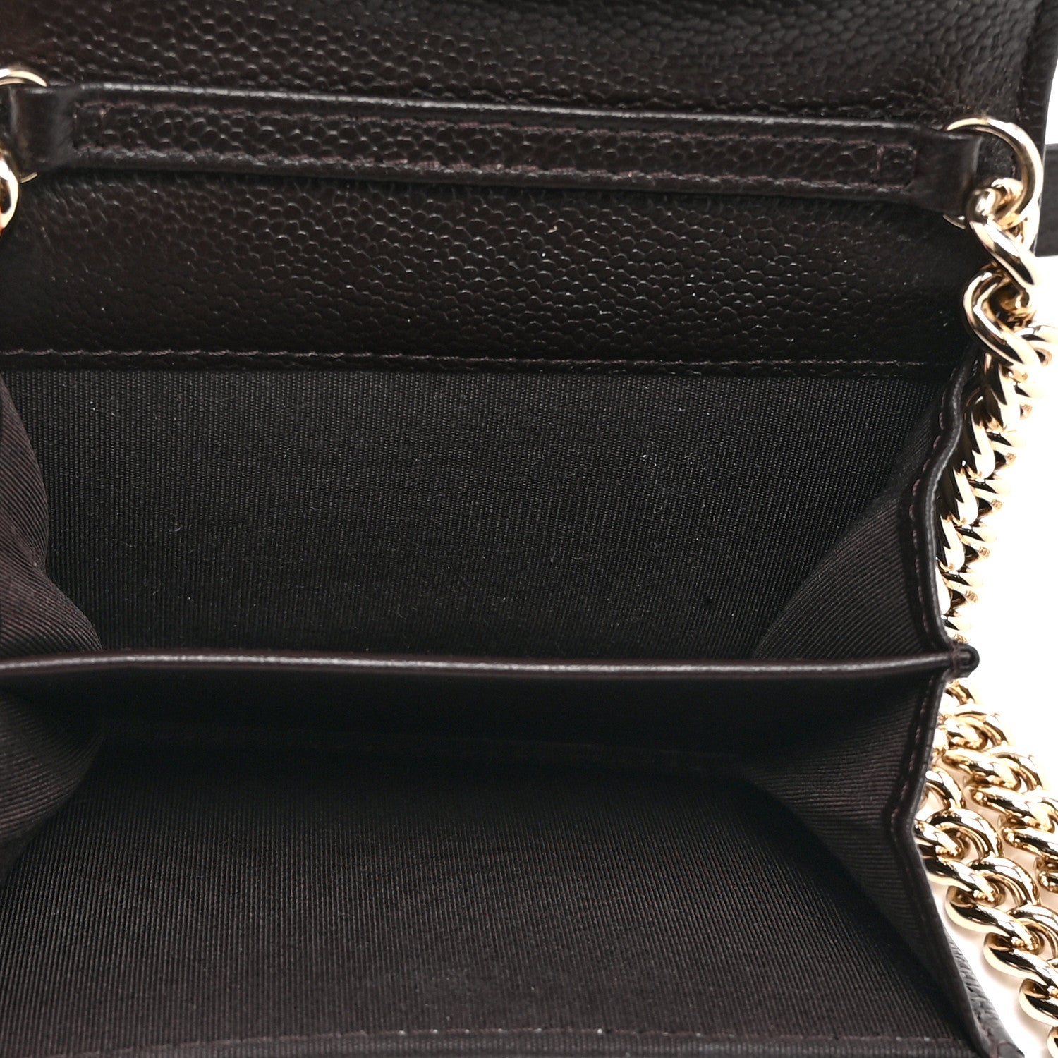 Chanel Caviar Quilted Boy Card Holder On Chain Black