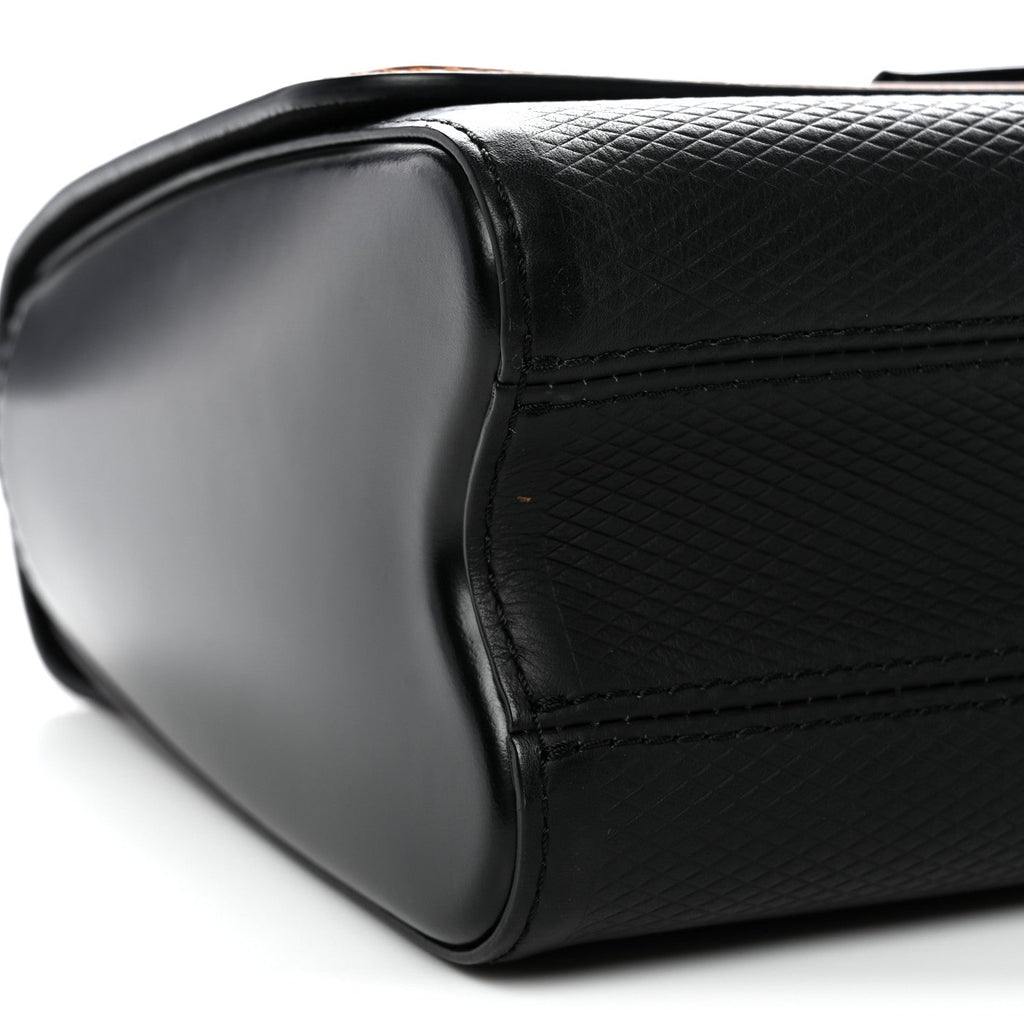 Louis Vuitton Calfskin Trompe L'oeil Twist Shoulder Bag MM Black Brown
