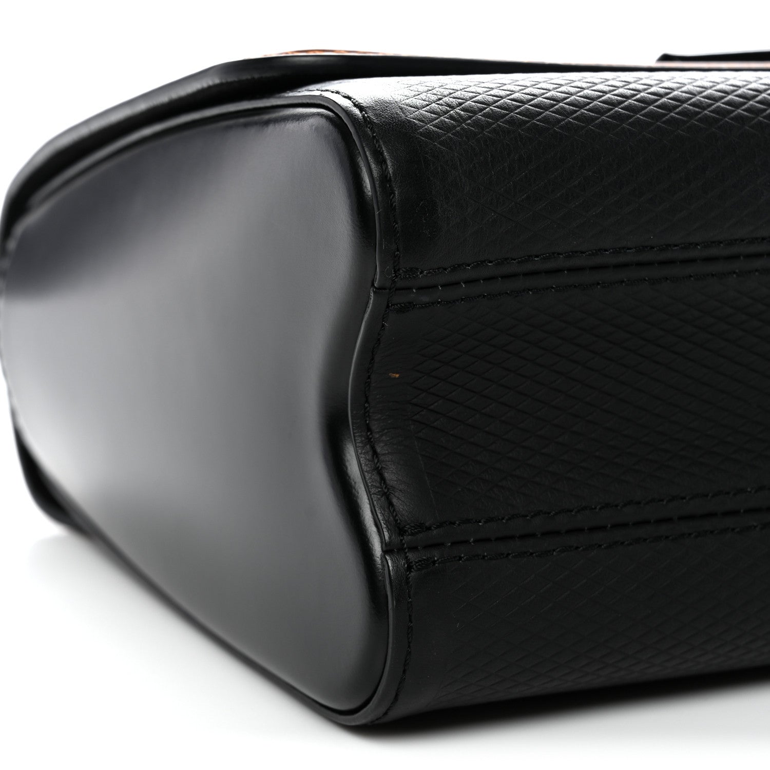 Louis Vuitton Calfskin Trompe L'oeil Twist Shoulder Bag MM Black Brown
