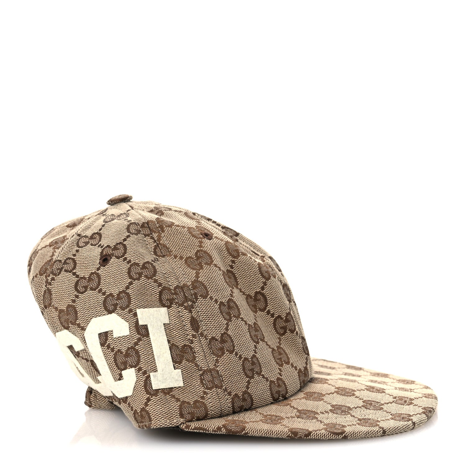Gucci Monogram Patch Logo Soft Baseball Hat S Beige Cocoa