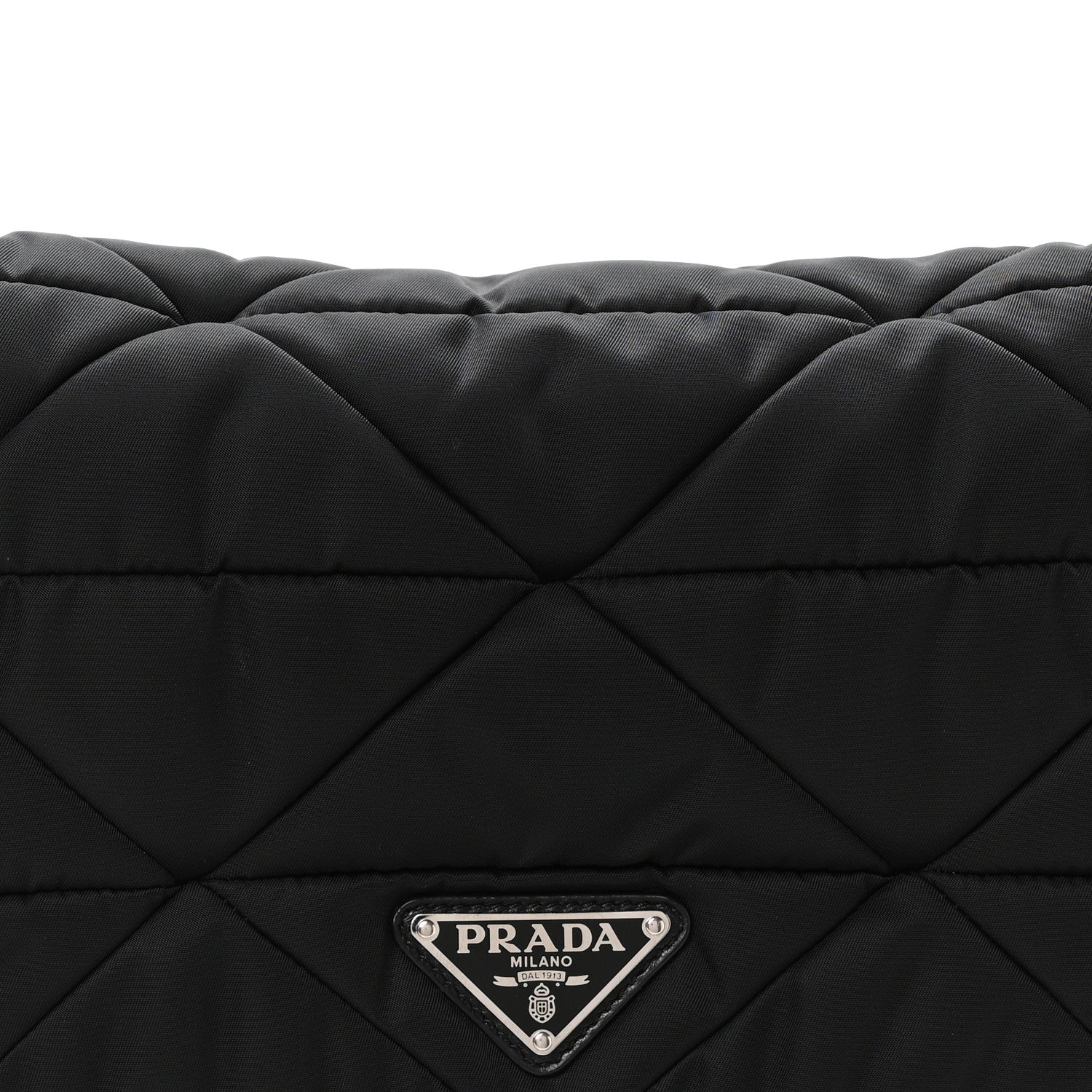 Prada Re-Nylon Quilted Padded Flap Shoulder Bag Black