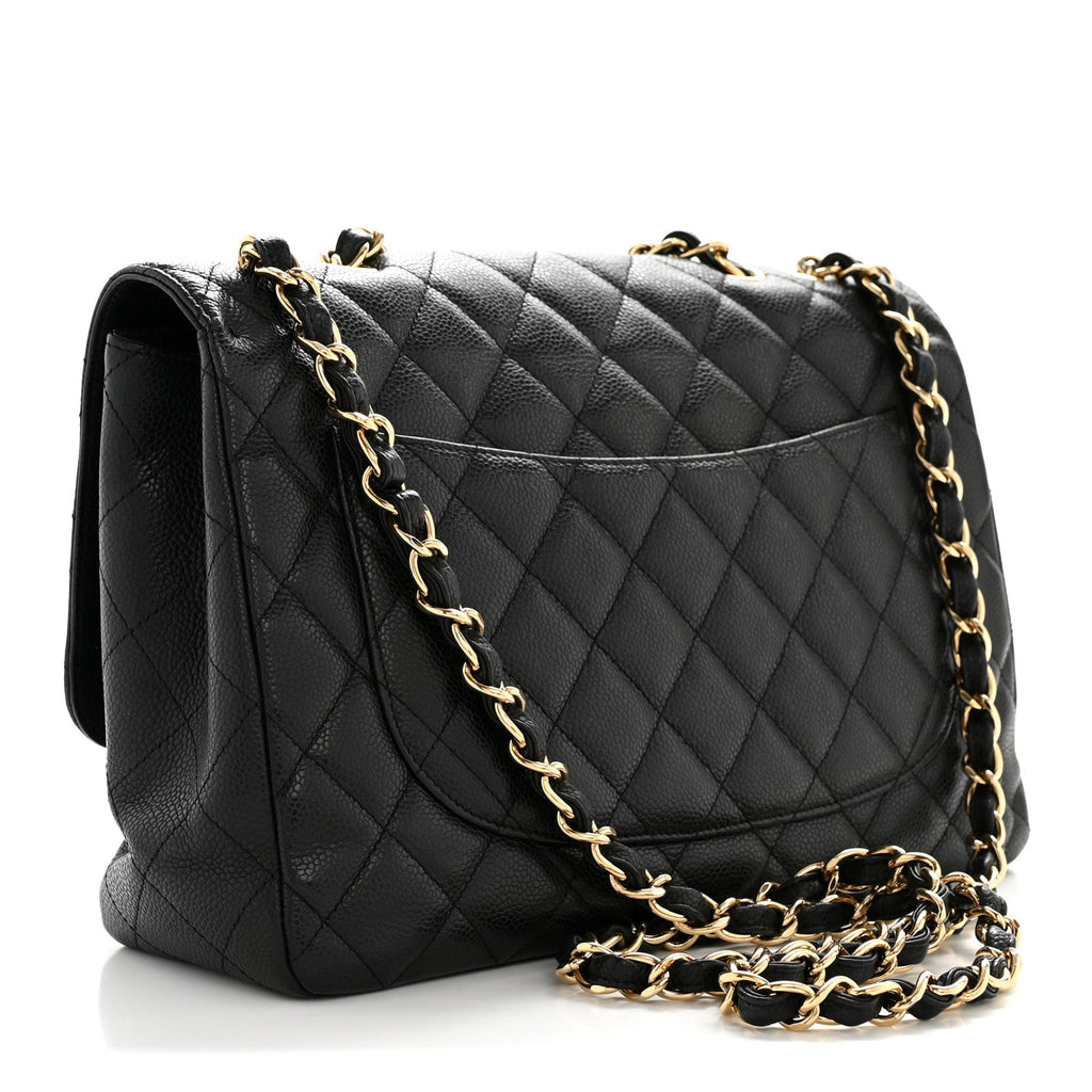 Chanel Caviar Quilted Jumbo Single Flap Black