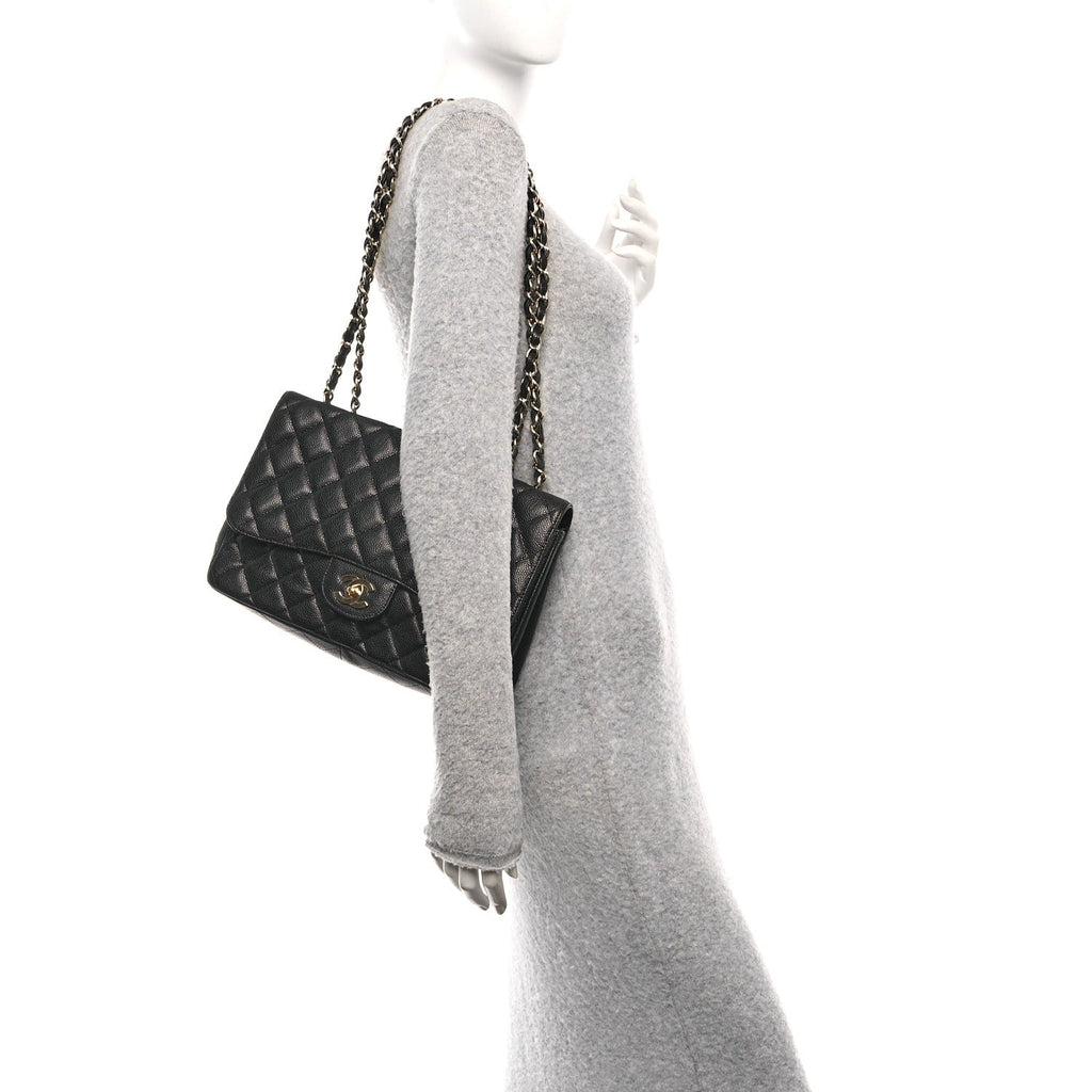 Chanel Caviar Quilted Jumbo Single Flap Black