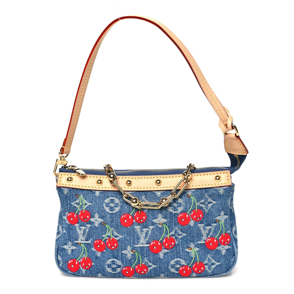 Louis Vuitton LV X TM Monogram Denim Cerises Pochette Accessories Blue
