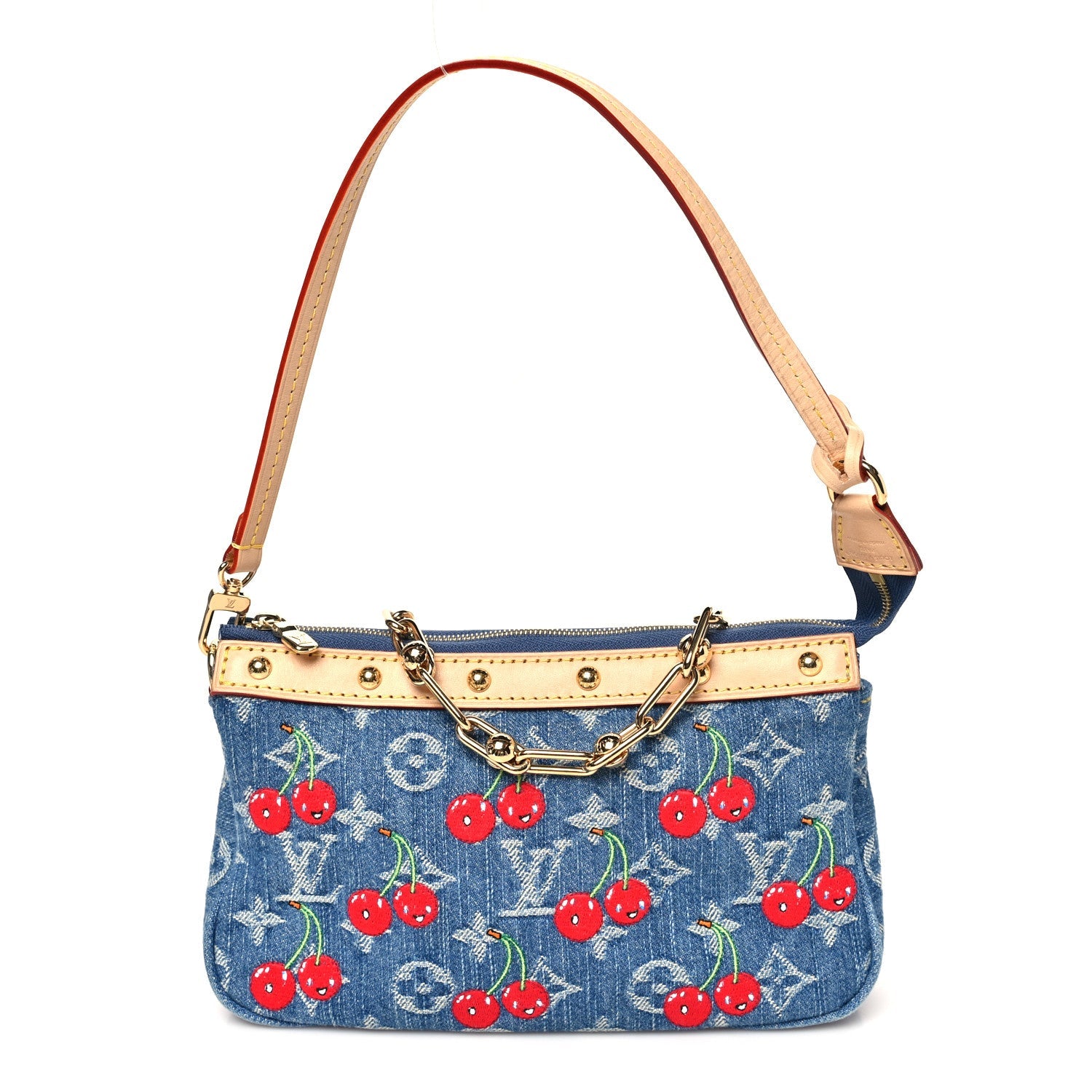 Louis Vuitton LV X TM Monogram Denim Cerises Pochette Accessories Blue