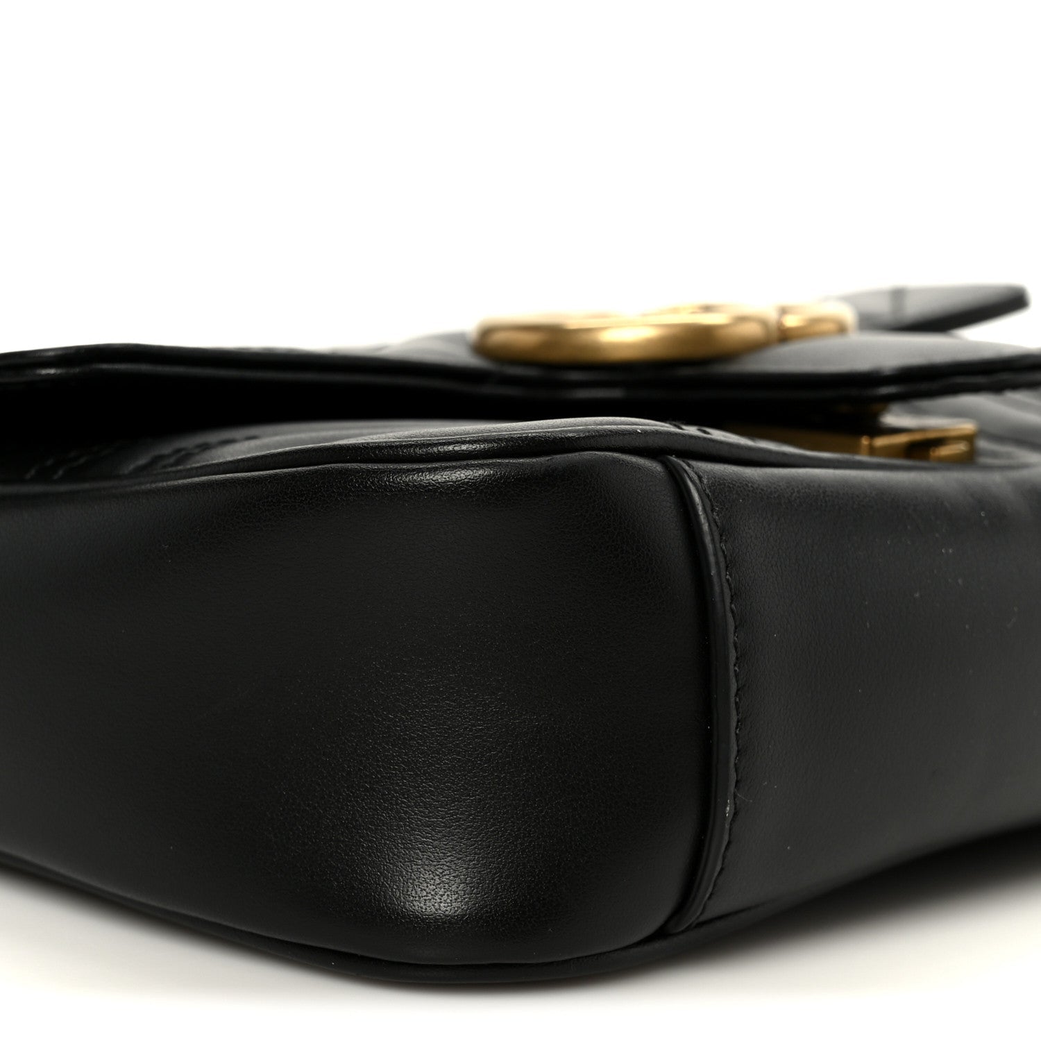 Gucci Calfskin Matelasse Mini GG Marmont Shoulder Bag Black